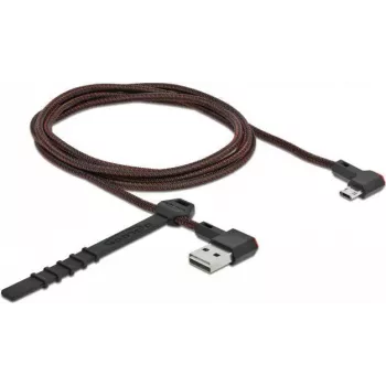 Cable Delock EASY-USB 2.0 Type-A a Micro-B, acodado, 1,5 m, negro