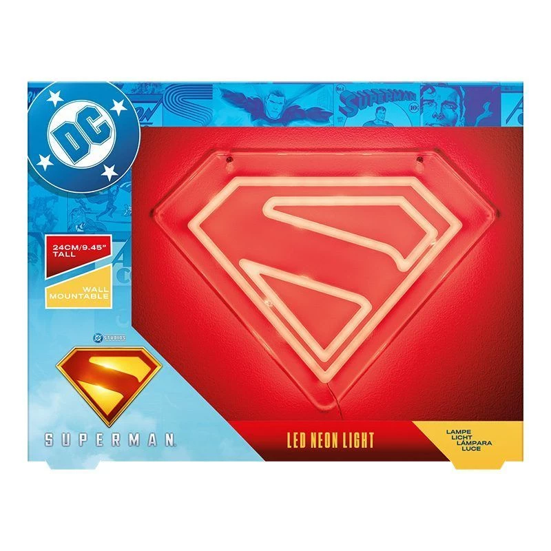 Luz LED de neón para pared Paladone Superman PP14478SMTVN, letrero de pared decorativo