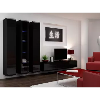 Armario cerrado Cama VIGO '180' 180/40/30 negro/negro brillo