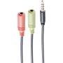 Cable de audio ShiverPeaks BS14-05041 0,25 m 2x3,5 mm negro