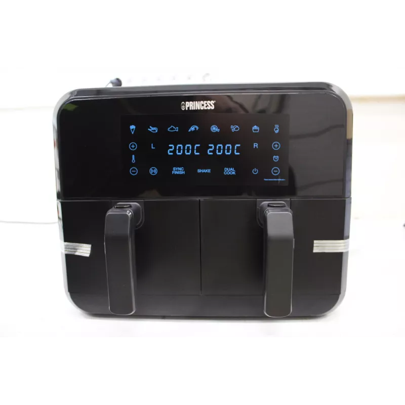 SALE OUT. Freidora de aire doble cesta Princess | 182068 | Potencia 2400 W | Capacidad 8 L | Negro | EMBALAJE DAÑADO, ARAÑAZOS EN LA CARCASA