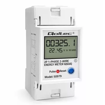 Contador de energía QOLTEC monofásico carril DIN 230V (MPN 50979)