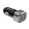Cargador de coche 2x USB 2,4A aluminio