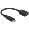 Cable USB DeLOCK USB 3.1 Gen 2 Type-C/Type-A 0,1 m negro