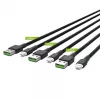 Set de 3 cables Green Cell GC Ray Lightning 200cm con iluminación LED blanca, carga rápida Apple 2.4A
