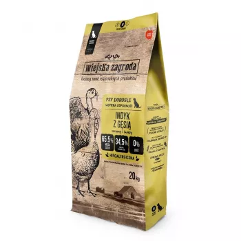 Comida seca para perros wiejskazagroda Pavo con Ganso M 20 kg — adulto, sin cereales, 31 % proteína, 20 % grasa