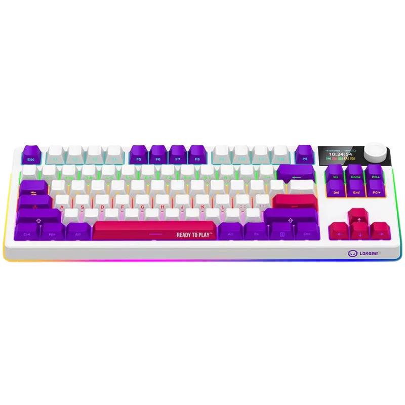 LORGAR KBP70TKLW, teclado gaming mecánico inalámbrico TKL Pro, blanco, distribución EN