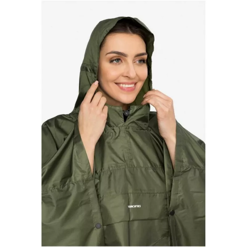 Poncho de lluvia para adultos VIKING Vesper Mochila Verde UNI