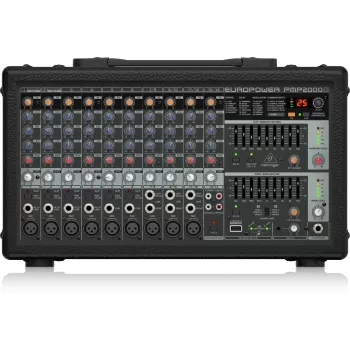 Mezclador de audio Behringer PMP2000D 14 canales 2000W negro