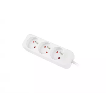 Alargador LANBERG PS0-03E-0300-W 3M Blanco 3X 230V DE COBRE PURO
