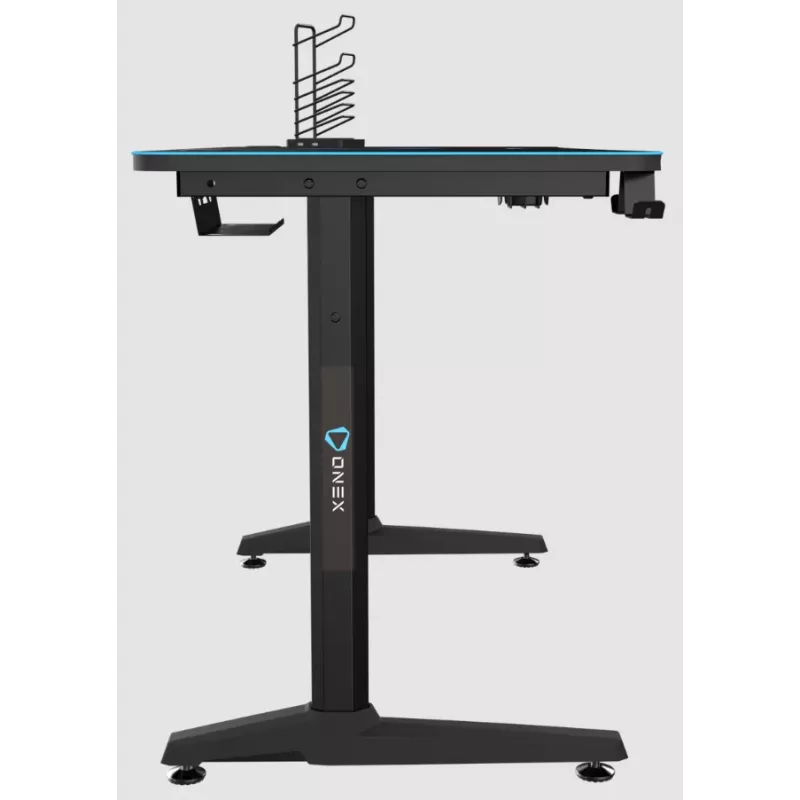 Mesa gaming Onex GD1200H — tablero de 1200 mm con portavasos y gancho para auriculares