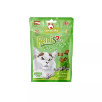 Snacks para gatos Fox4Pets GRANATAPET FeiniSnack Aves con hierba gatera, snack carnoso y firme, 50 g, sin cereales, para gatos adultos