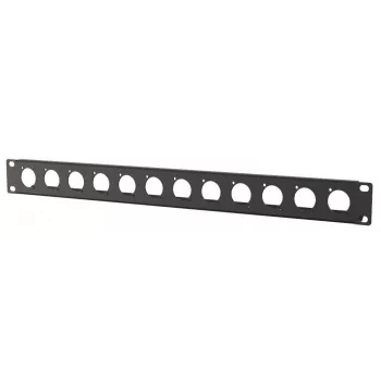 Lanview LVR1U-12D-BL panel rack 1U de 19 pulgadas con 12 orificios para XLR universal tipo D