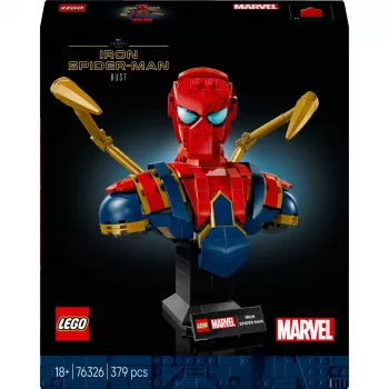 Busto de coleccionista LEGO Marvel Iron Spider-Man 76326, 379 piezas, modelo de exposición 18+, 170×200×110 mm