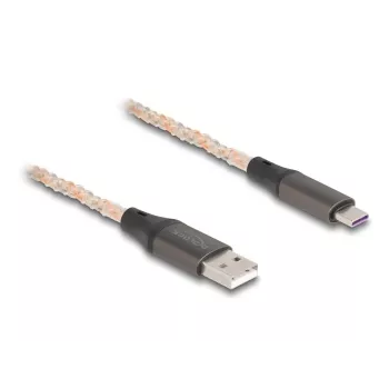 Cable USB 2.0 DeLOCK Type-A a USB Type-C RGB 1m