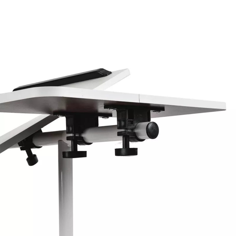Soporte móvil para escritorio/portátil Maclean, blanco, altura ajustable 59-89 cm, máx. 30 kg, MC-121 W