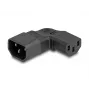 Adaptador de red DeLOCK IEC 60320 C14 a toma C13 10 A 90° izquierda/derecha negro