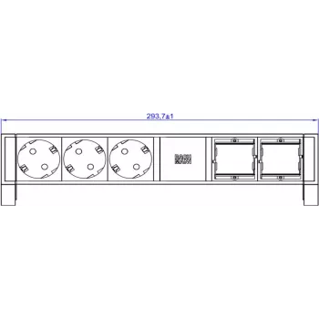 Bachmann DESK2 3xCEE7/3 2xCM 902.607Alimentación 0 2m GST18 RAL9005