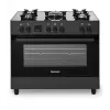 Cocina de gas/eléctrica independiente Ravanson KWGE-K90, 5 zonas de cocción, 90 cm, horno 105 L, control táctil