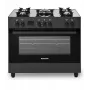 Ravanson KWGE-K90 cocina de gas y eléctrica, cristal negro
