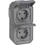 Legrand Plexo nuevo APWG 069744L Toma de corriente Schuko IP44 Gris 2 tomas vertical 5 (069744L)
