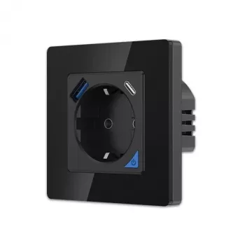 Set de enchufe de pared Extralink Smart Life Pro 230V con 1x USB-A y 1x USB-C