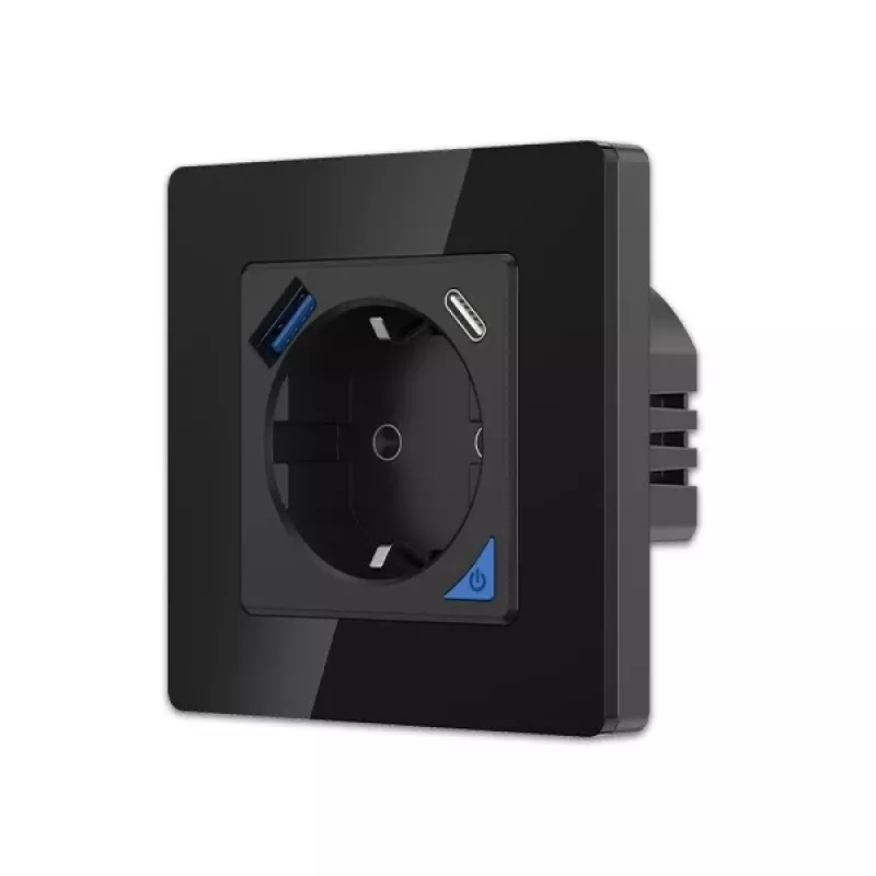 Set de enchufe de pared Extralink Smart Life Pro 230V con 1x USB-A y 1x USB-C