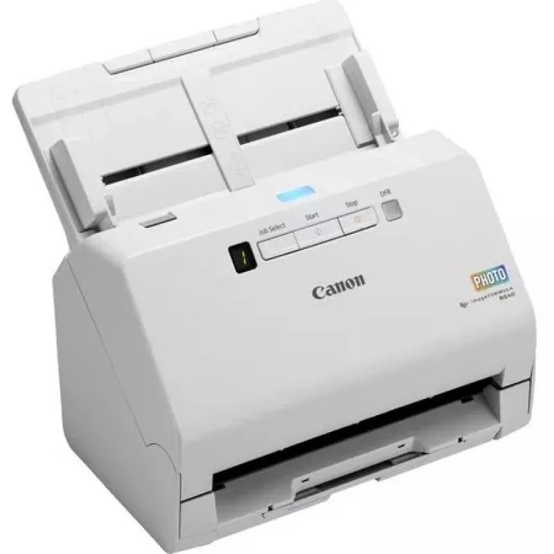 Escáner de fotos y documentos Canon imageFORMULA RS40, 600 x 600 DPI, 40 ppm, 30 ppm, escala de grises, monocromo, escáner de alimentación por hojas, blanco