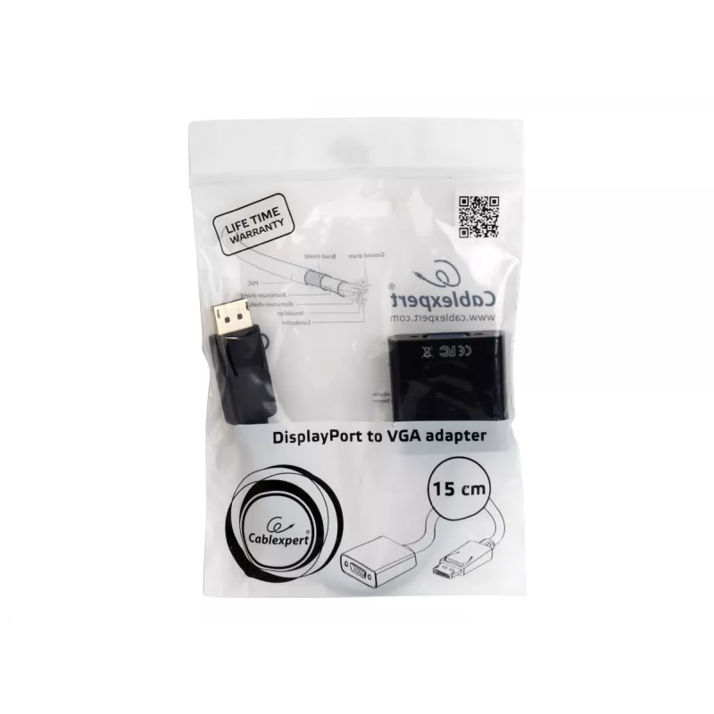 Adaptador DisplayPort a VGA negro