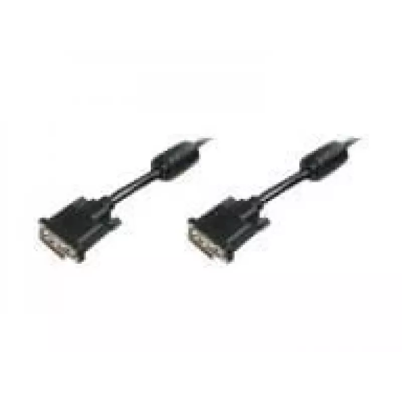 DIGITUS - Cable DVI - Dual Link - DVI-D (M) - DVI-D (M) - 5,0 m - encapsulado, tornillos moleteados - Negro (AK-320101-050-S)