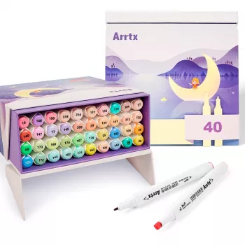 Rotuladores de doble punta Arrtx LC302598 — 40 colores pastel, rotuladores de doble punta