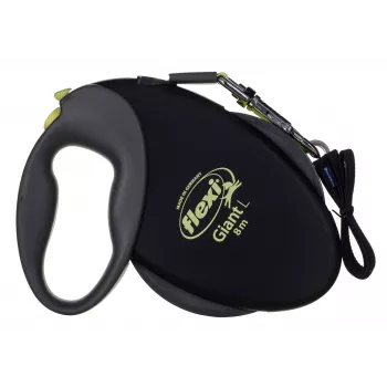 flexi Giant L Correa retráctil para perros, 8 m cinta, negro/amarillo