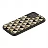 Funda protectora iKins para Apple iPhone 12 / 12 Pro — patrón de pirámides, negro