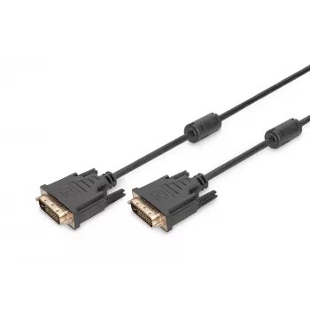 Cable de conexión DVI Assmann. DVI(24+1). 2x ferrita M/M. 10.0m. DVI-D dual link. UL. bl (AK-320101-100-S)