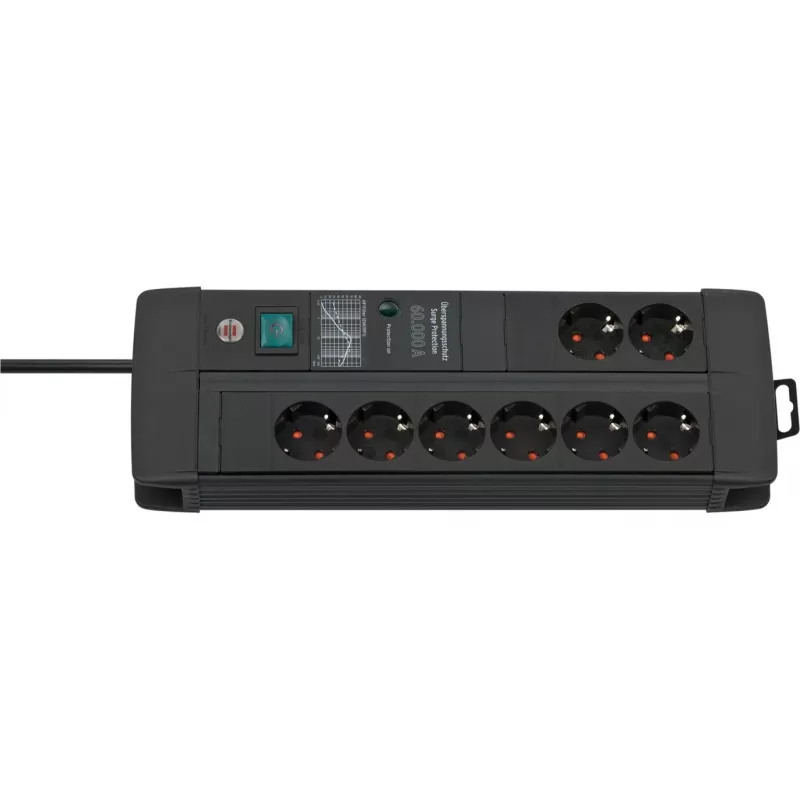 Alargador de corriente Brennenstuhl 1256000698 3 m 8 tomas AC para interior negro
