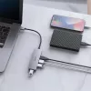 Hub USB Aukey CB-H36 — 4 puertos USB 3.2 Gen 1 Type-A, host USB 2.0, 5000 Mbit/s, aluminio plata