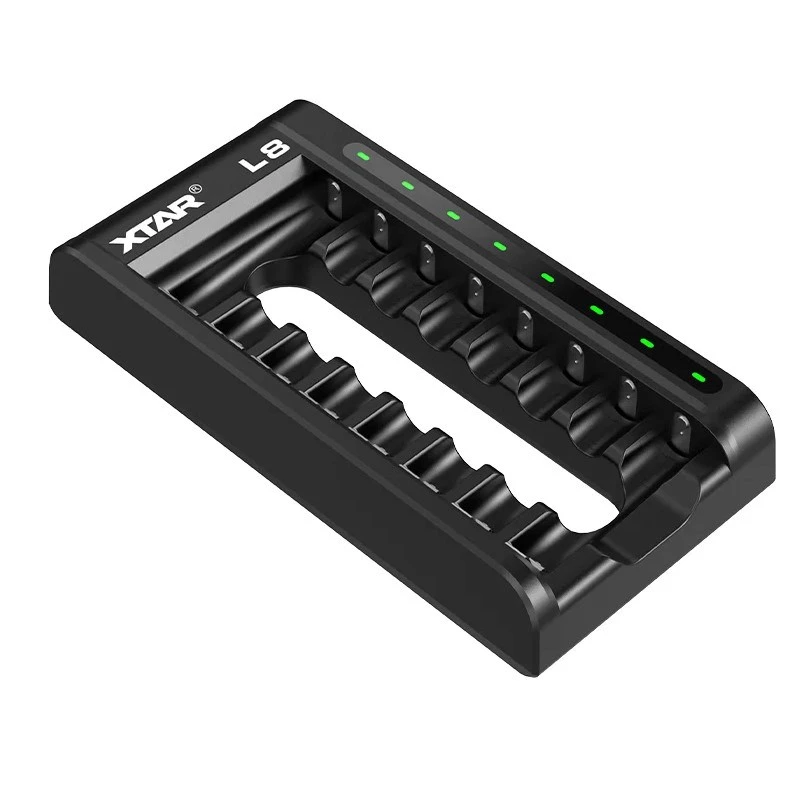 Cargador de baterías AA/AAA 1,5 V y 1,2 V, inteligente - 8 ranuras