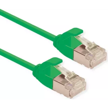 ROLINE Green – Cable de red – RJ-45 (M) a RJ-45 (M) – 5 m – U/FTP – CAT 6a – libre de halógenos, moldeado, funda antirrotura – verde (21.44.3337)