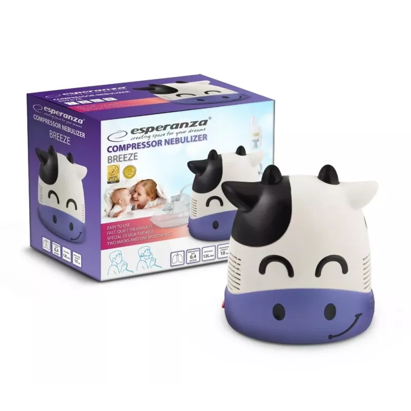 Nebulizador por compresor Esperanza ECN001 inhalador de compresor, 220 V, tamaño de partícula 0,5–10 μm, caudal de nebulización 10 ml, fracción pulmonar ≥70 %