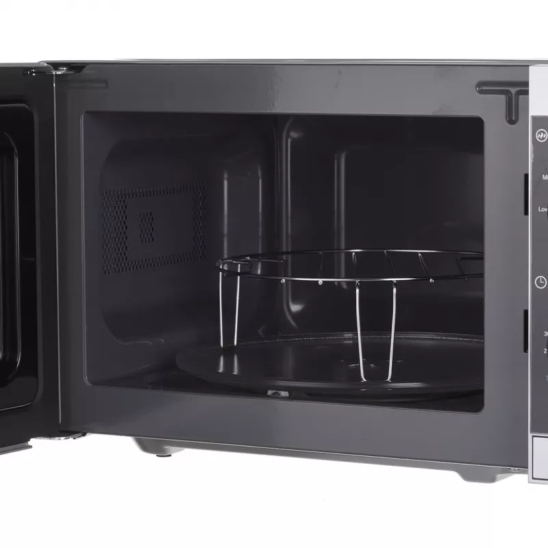 Sharp YC-MG01E-S microondas combinado con grill, 20 l, 800 W, de libre instalación, plata/negro