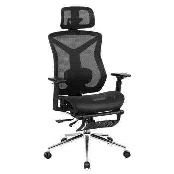 Silla giratoria mark adler MA-EXPERT 5.7 — silla de oficina ergonómica de malla, altura ajustable, reposacabezas, reposabrazos, reposapiés, negra