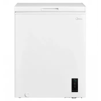Congelador Midea | MDRC207FEE01 | Clase de eficiencia energética E | Arcón | Independiente | Altura 85 cm | Capacidad útil total 142 L | Blanco