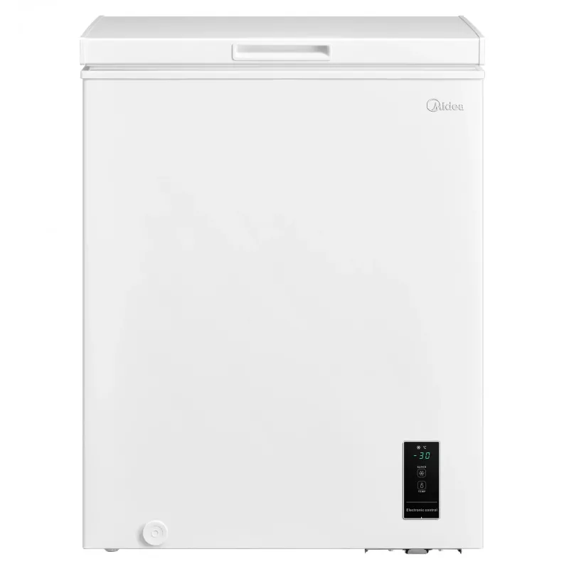 Congelador Midea | MDRC207FEE01 | Clase de eficiencia energética E | Arcón | Independiente | Altura 85 cm | Capacidad útil total 142 L | Blanco