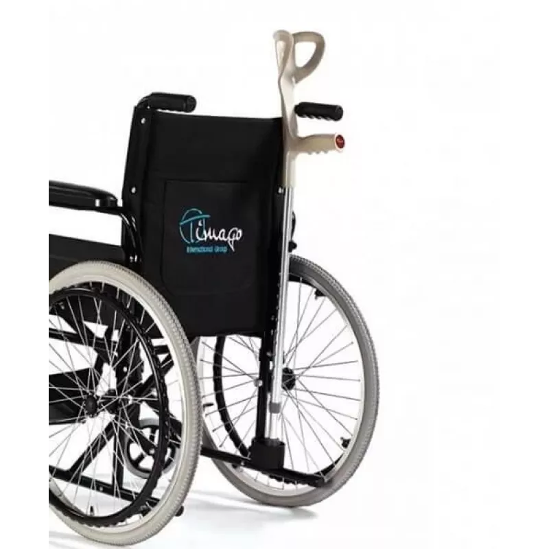 Soporte para muletas, montable en silla de ruedas