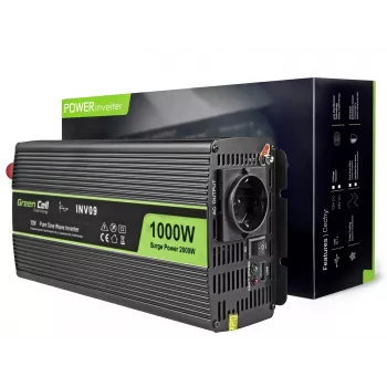 Green Cell INV09 convertidor de tensión para coche 1000 W negro