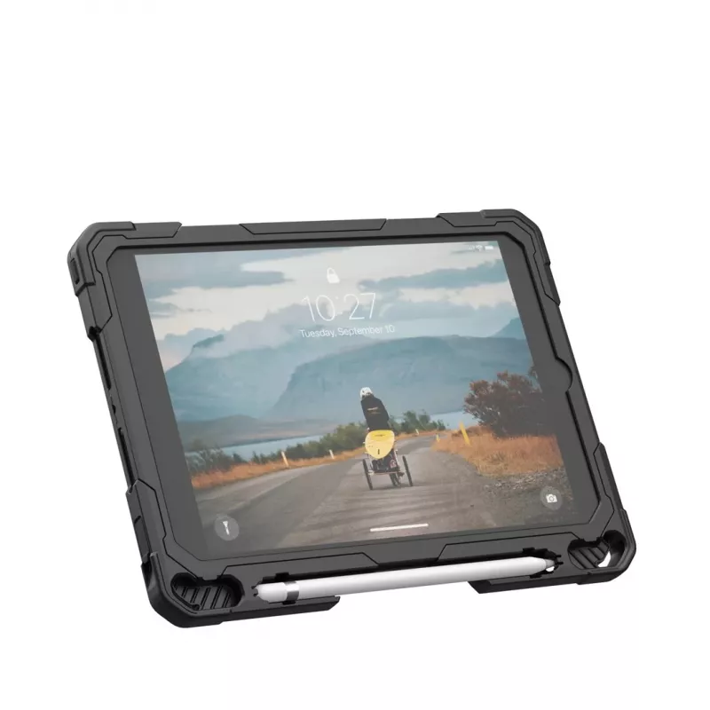 Urban Armor Gear Plasma Healthcare 124470114340 funda para tablet Apple iPad 10.9 (10.ª gen.) / 11 (A16), 27,7 cm (10,9"), bumper, soporte, correa de mano, ice/negra