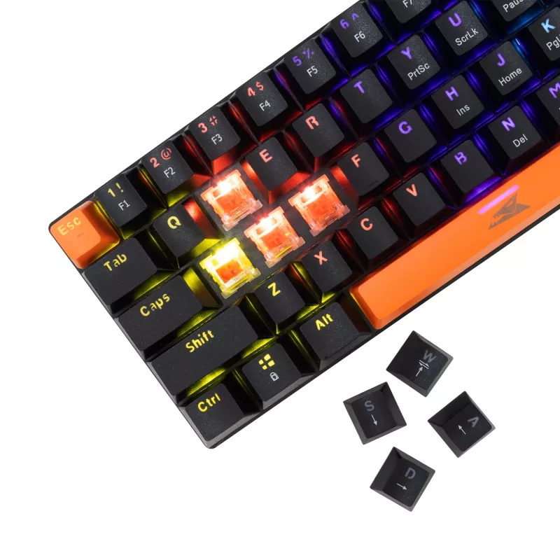 Teclado mecánico Baracuda Dolphin negro distribución US con switches red