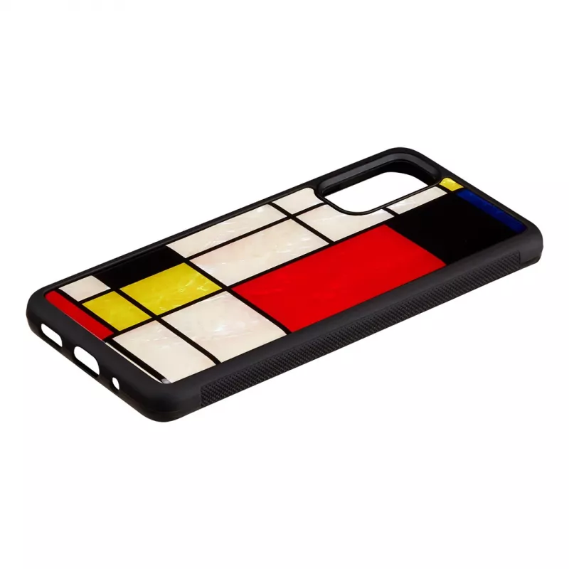 Funda protectora iKins para Samsung Galaxy S20, negra diseño Mondrian