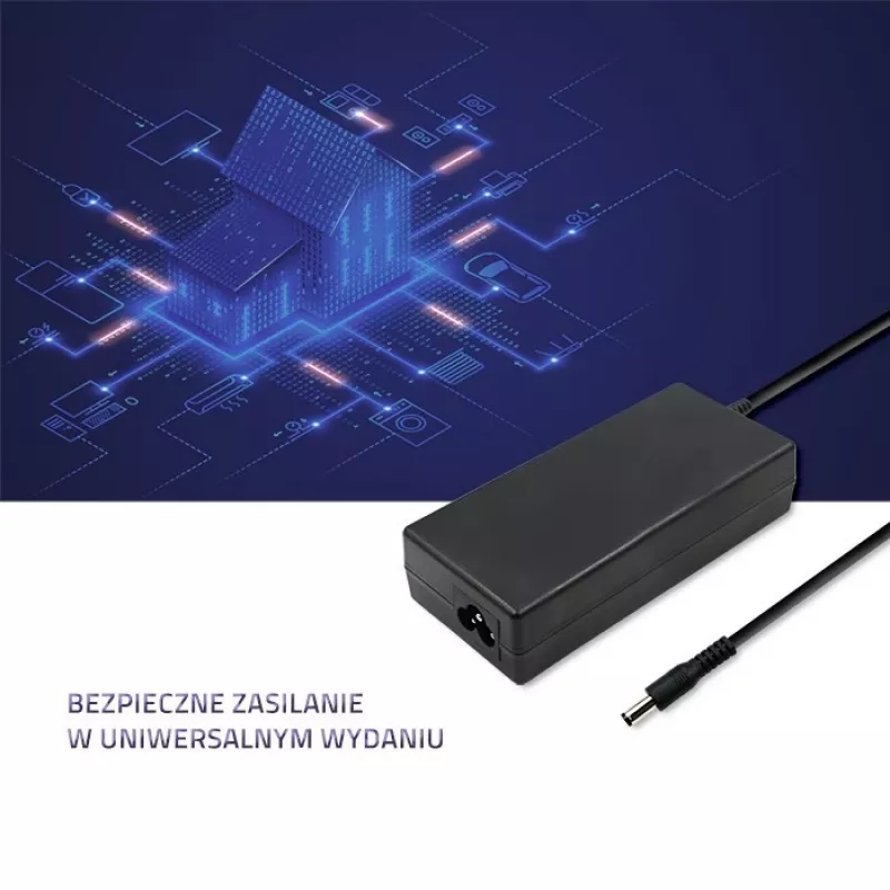 Qoltec 50797 fuente de alimentación de sobremesa 60 W, 12 V, 5 A, 5,5x2,1 mm, con cable de alimentación
