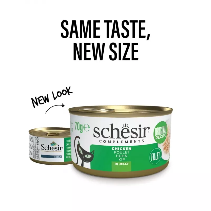 SCHESIR pollo en gelatina - Comida húmeda para gatos - 70 g